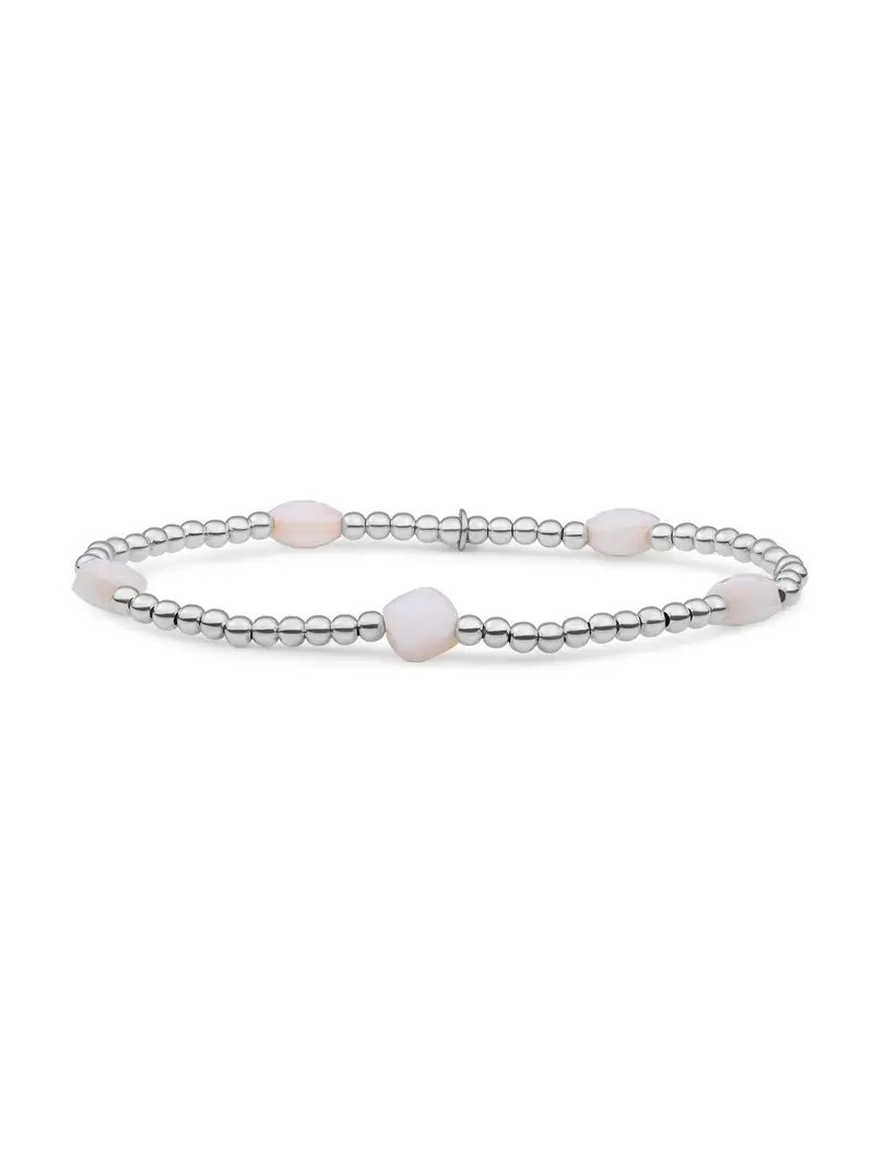 Sparkling Jewels Armband Parel SB-S-3MM-CC-PEARL Zilverkleurig