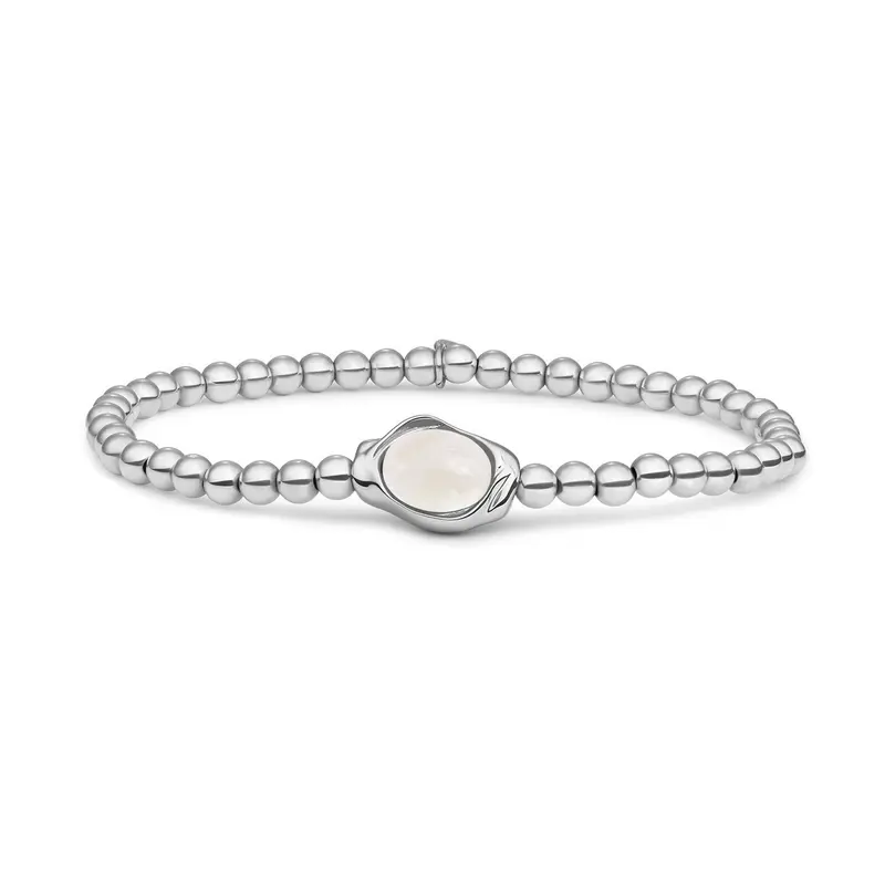 Sparkling Jewels Armband Parel SB-S-4MM-FLP01 Zilverkleurig
