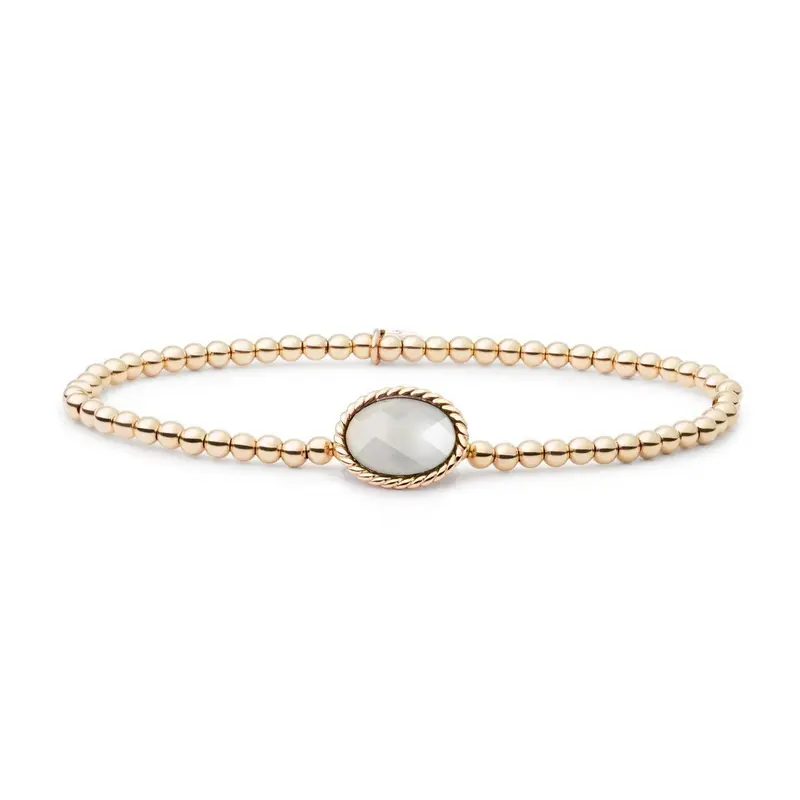 Sparkling Jewels Armband Parelmoer SB-G-3MM-TP01 Zilverkleurig