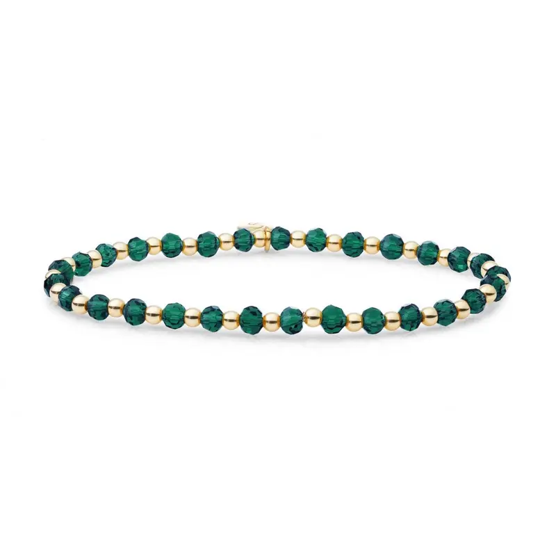 Sparkling Jewels Armband Petrolgroene kwarts Interstellar 3mm SBG-GEM52-3MM-MIX Goudkleurig