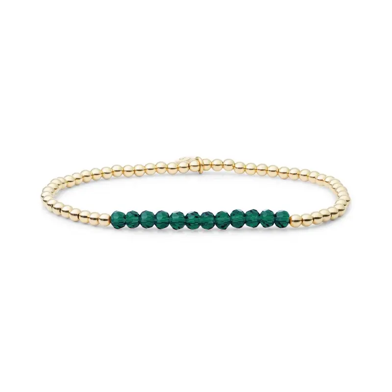 Sparkling Jewels Armband Petrolgroene kwarts Universe 3mm SBG-GEM52-3MM-LINE Goudkleurig