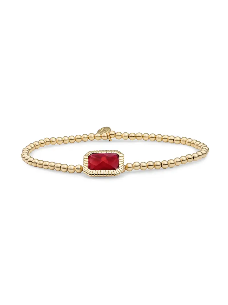 Sparkling Jewels Armband Robijnkwarts SB-G-3MM-BAG50 Goudkleurig