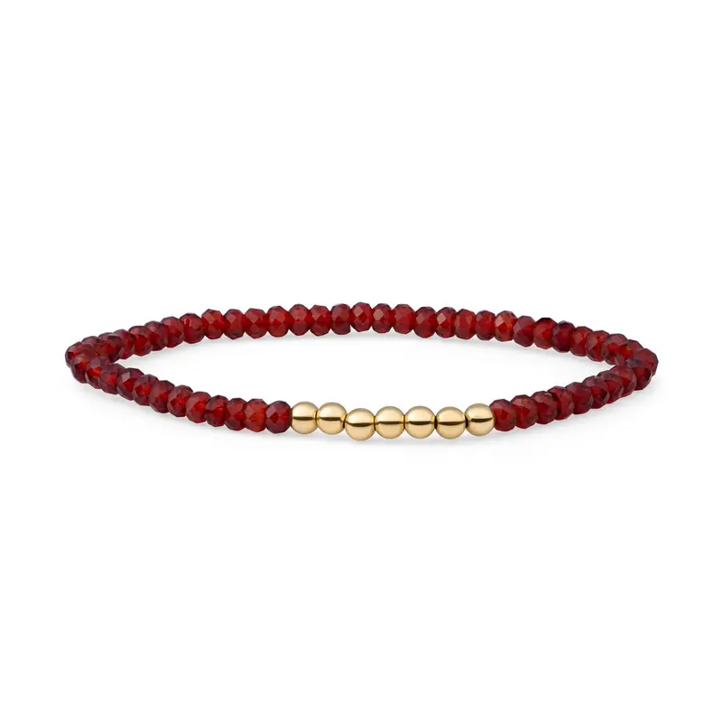 Sparkling Jewels Armband Robijnkwarts SB-G-4MM-RLI-G50 Zilverkleurig