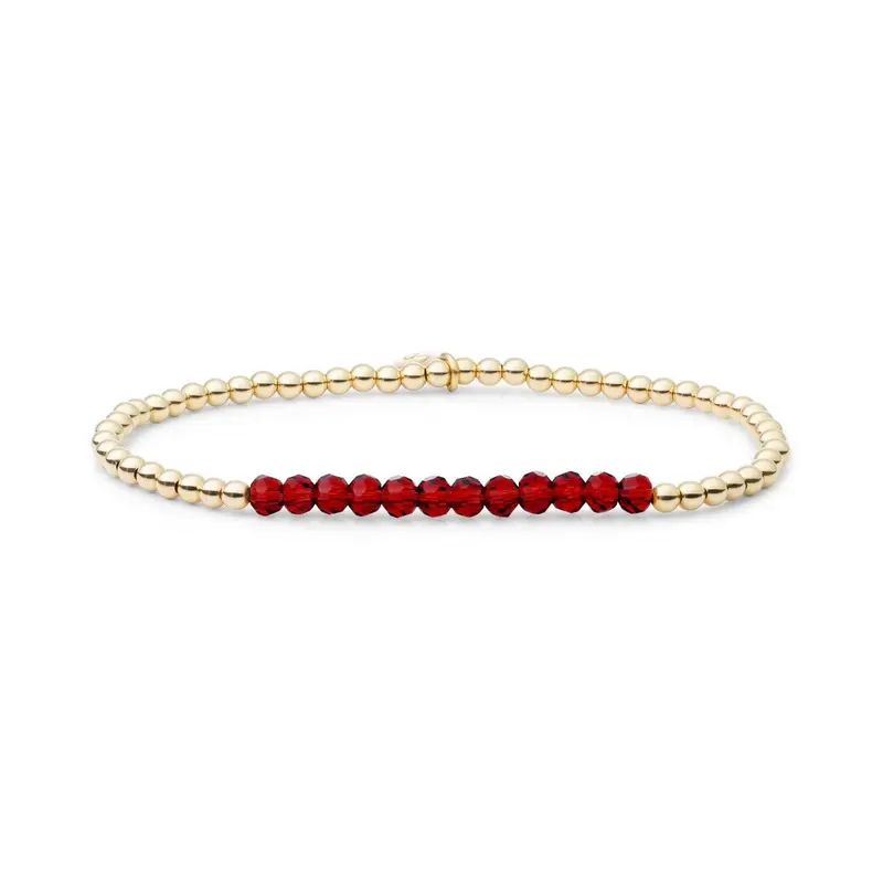 Sparkling Jewels Armband Robijnkwarts Universe 3mm SBG-GEM50-3MM-LINE Goudkleurig