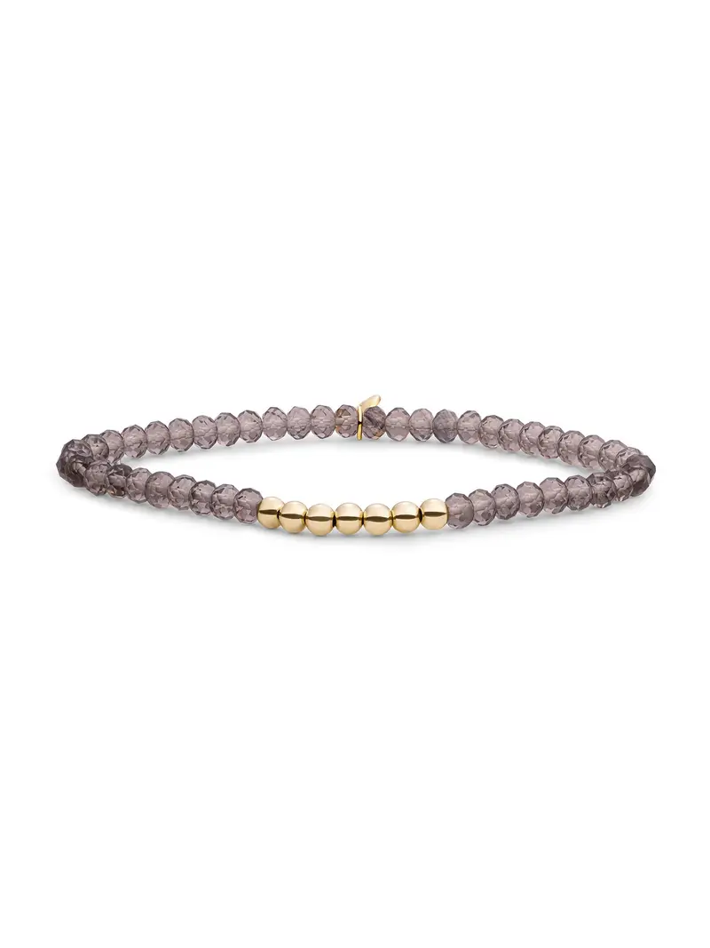 Sparkling Jewels Armband Rookkwarts SB-G-4MM-RLI-G23 Goudkleurig