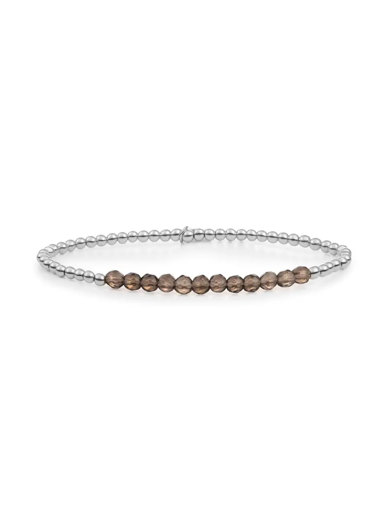 Sparkling Jewels Armband Rookkwarts SB-GEM23-3MM-LINE Zilverkleurig