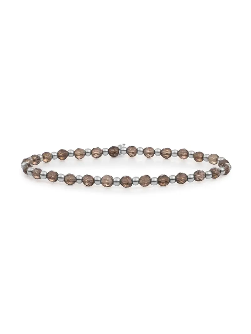 Sparkling Jewels Armband Rookkwarts SB-GEM23-3MM-MIX Zilverkleurig
