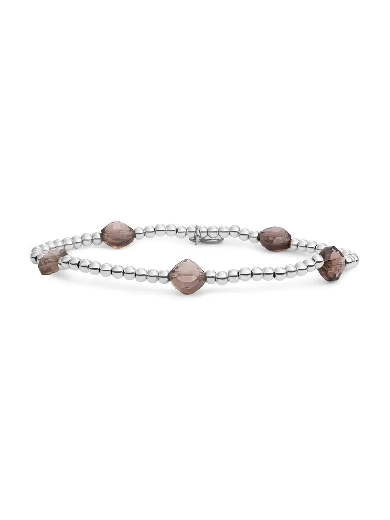 Sparkling Jewels Armband Rookkwarts SB-S-3MM-CC-G23 Zilverkleurig