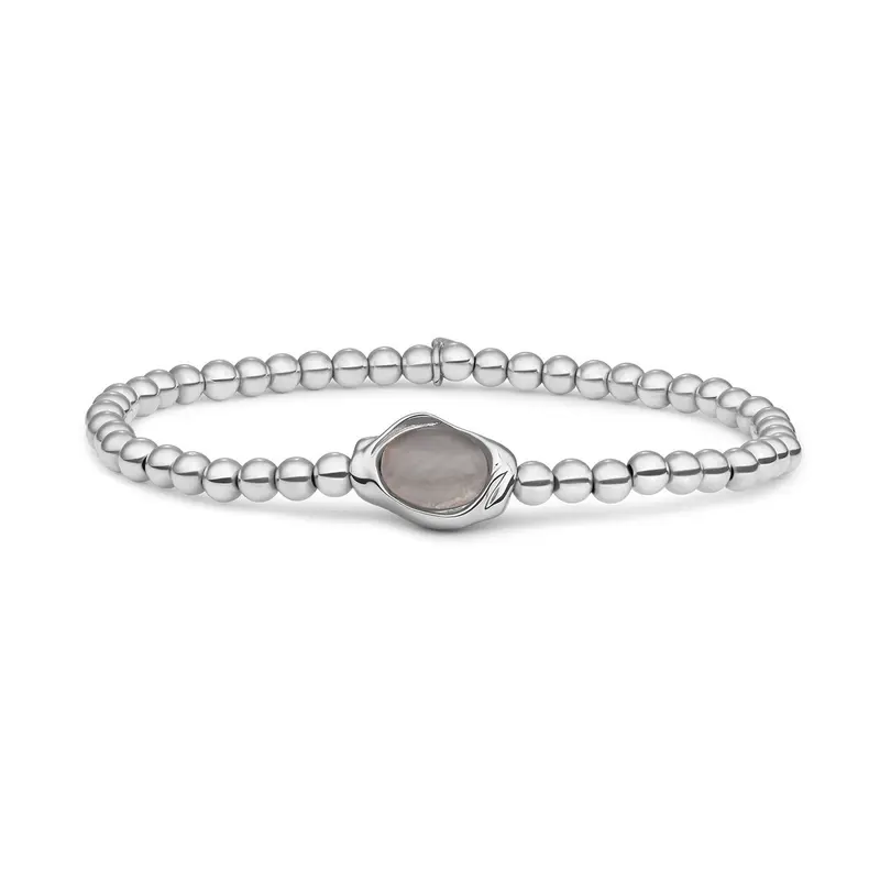 Sparkling Jewels Armband Rookkwarts SB-S-4MM-FLG23 Zilverkleurig