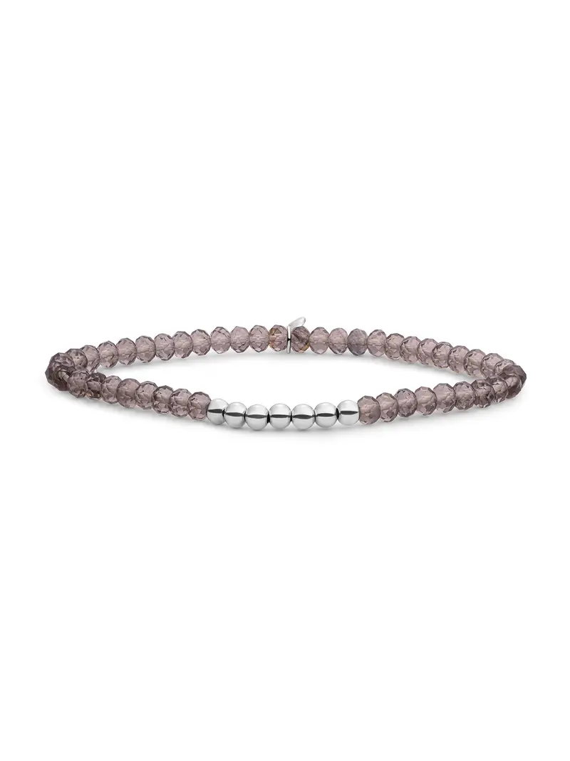 Sparkling Jewels Armband Rookkwarts SB-S-4MM-RLI-G23 Zilverkleurig