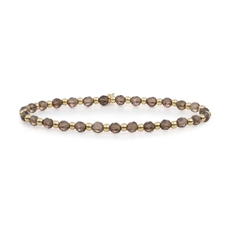 Sparkling Jewels Armband Rookkwarts SBG-GEM23-3MM-MIX Goudkleurig
