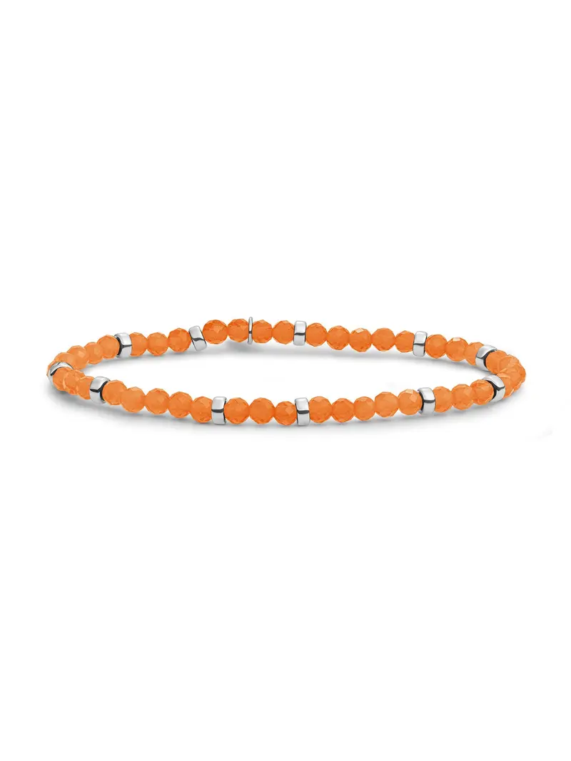 Sparkling Jewels Armband Roundel Interstellar Rode Aventurijn SB-GEM28-MIX-RDL Zilverkleurig