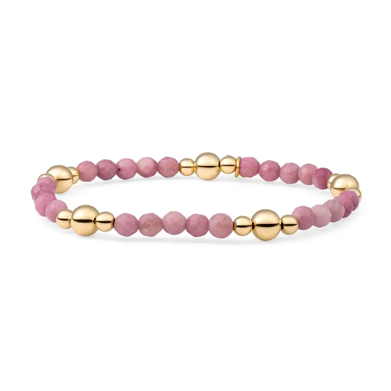 Sparkling Jewels Armband Roze rhodoniet BLK01G-G24 Zilverkleurig