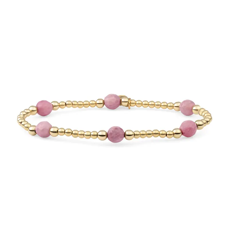 Sparkling Jewels Armband Roze rhodoniet BLK03G-G24 Goudkleurig