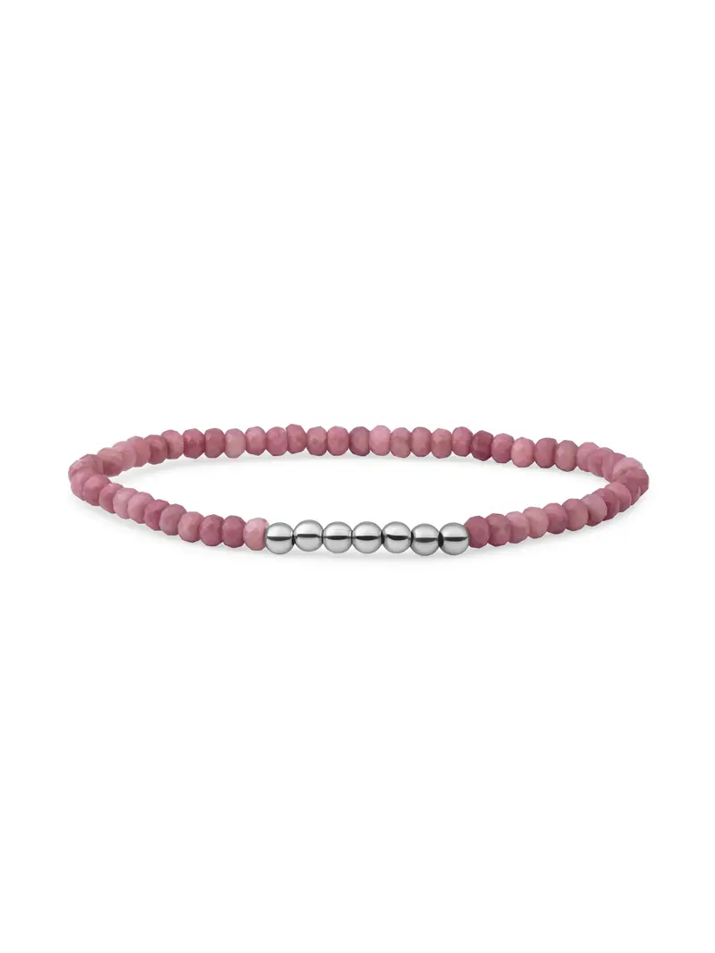 Sparkling Jewels Armband Roze rhodoniet SB-S-4MM-RLI-G24 Goudkleurig