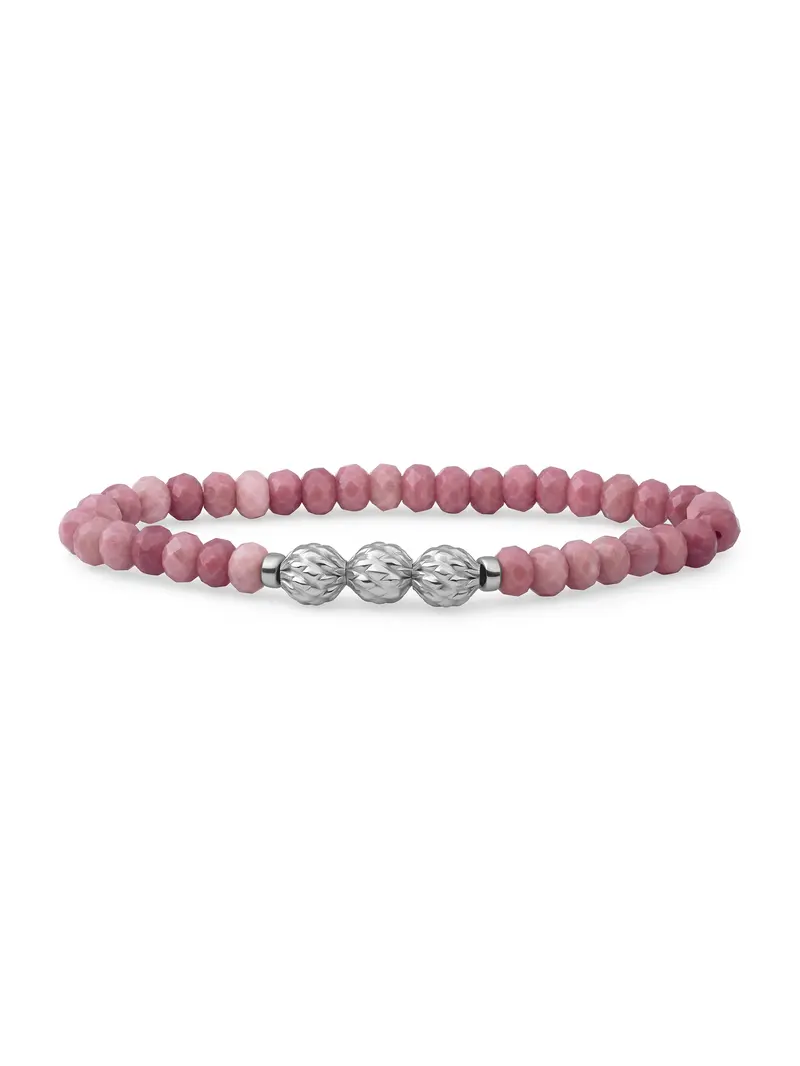 Sparkling Jewels Armband Roze rhodoniet SB-S-6MM-FUSE-G24 Goudkleurig