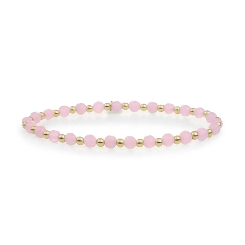 Sparkling Jewels Armband Rozenkwarts Interstellar 3mm SBG-GEM13-3MM-MIX Goudkleurig