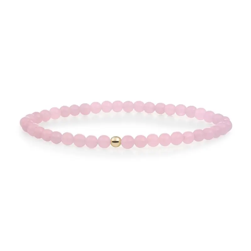 Sparkling Jewels Armband Rozenkwarts SBG-GEM13-ADD-4MM Goudkleurig