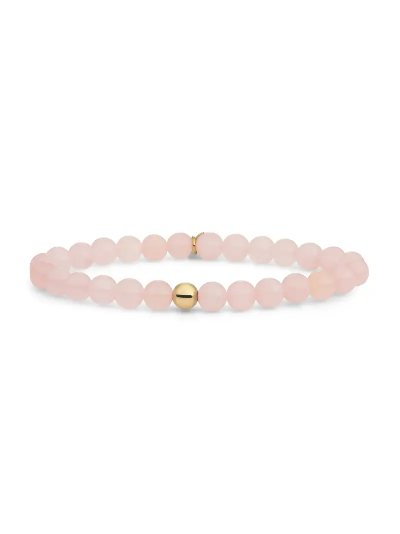 Sparkling Jewels Armband Rozenkwarts SBG-GEM13-ADD-6MM Goudkleurig
