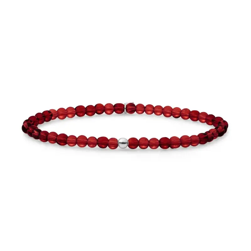 Sparkling Jewels Armband Rubinkwarts SB-GEM50-ADD-4MM Zilverkleurig