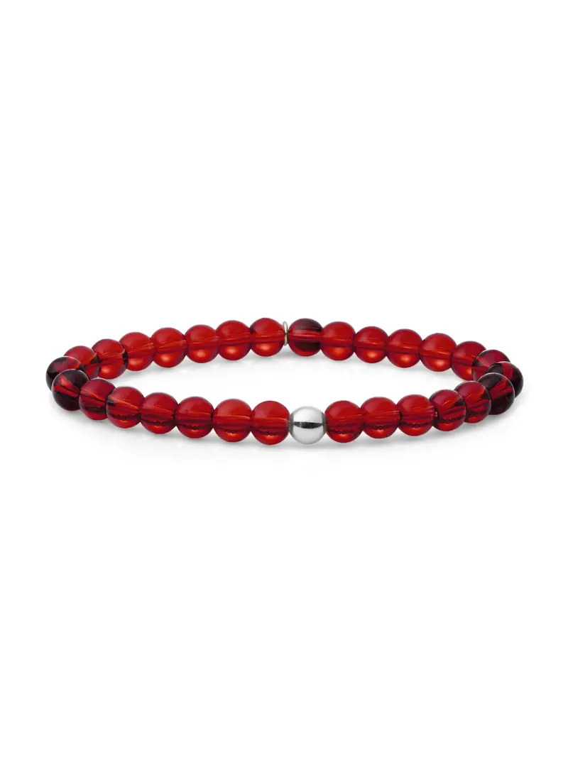 Sparkling Jewels Armband Rubinkwarts SB-GEM50-ADD-6MM Zilverkleurig