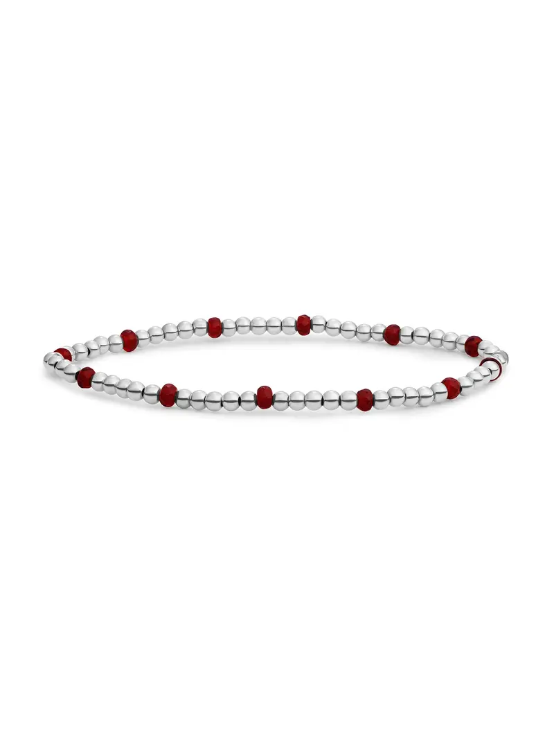 Sparkling Jewels Armband Rubinkwarts SB-GEM50-MIX-FCTRDL Zilverkleurig