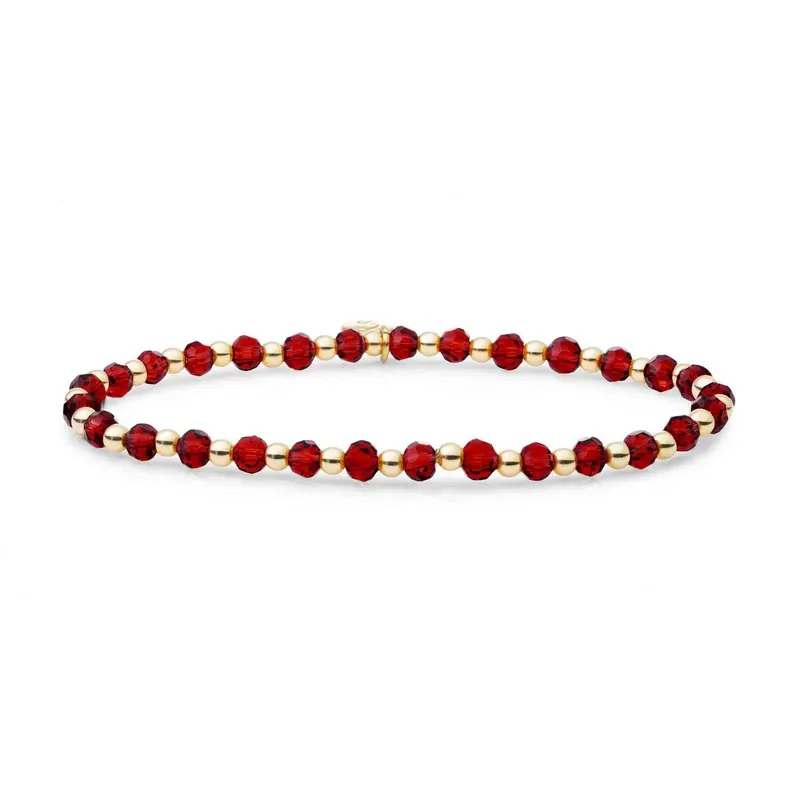 Sparkling Jewels Armband Rubinkwarts SBG-GEM50-3MM-MIX Goudkleurig