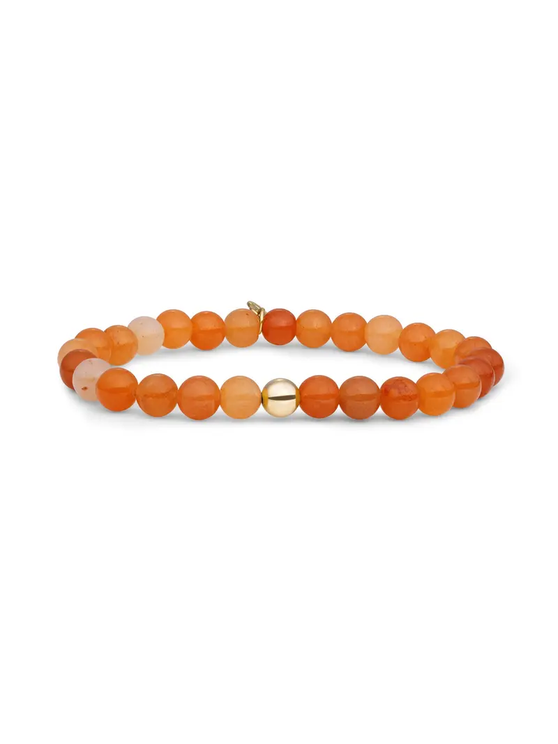 Sparkling Jewels Armband Saturn Large 6mm Rode Aventurijn SBG-GEM28-ADD-6MM Goudkleurig