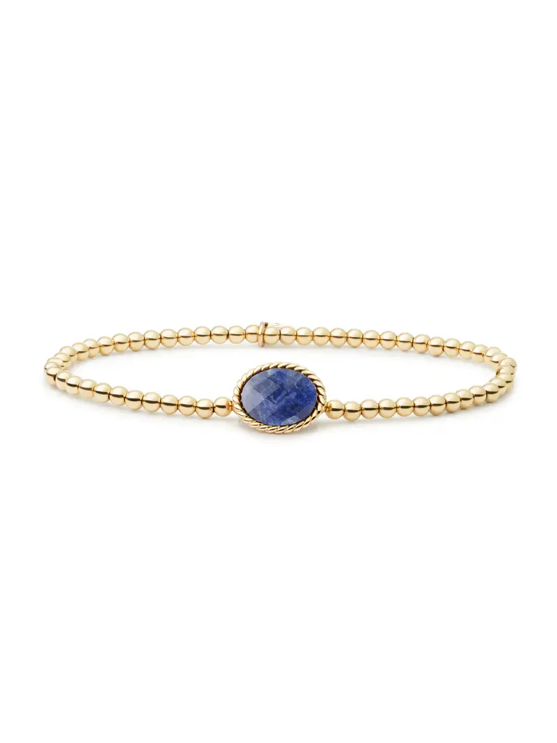 Sparkling Jewels Armband Sodaliet SB-G-3MM-TG20 Goudkleurig