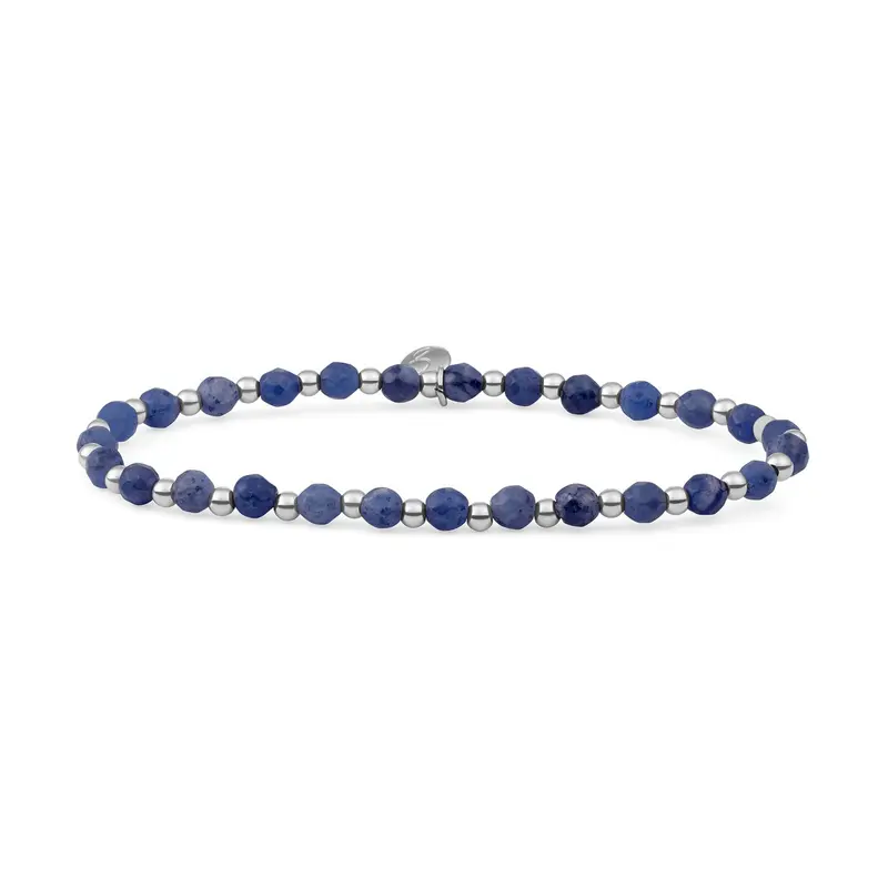 Sparkling Jewels Armband Sodaliet SB-GEM20-3MM-MIX Zilverkleurig