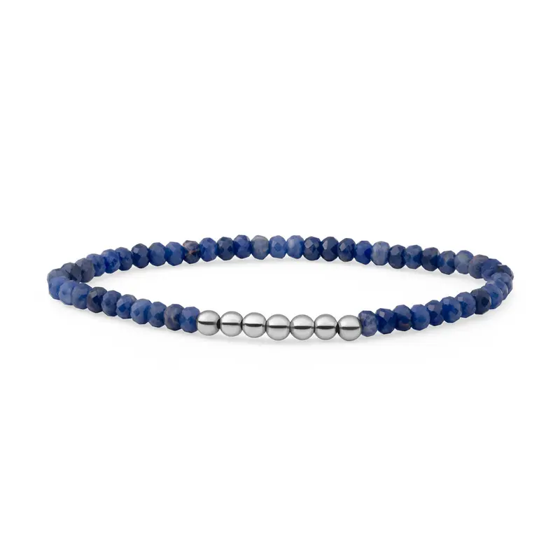 Sparkling Jewels Armband Sodaliet SB-S-4MM-RLI-G20 Zilverkleurig