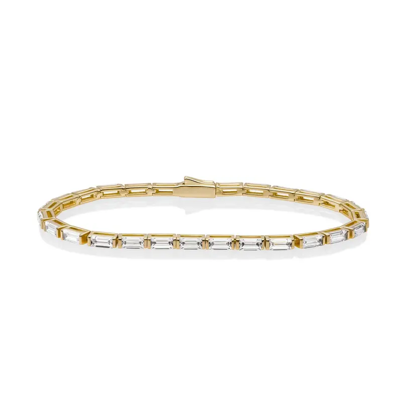 Sparkling Jewels Armband Tennis Baguette LK-TBG-M Goudkleurig