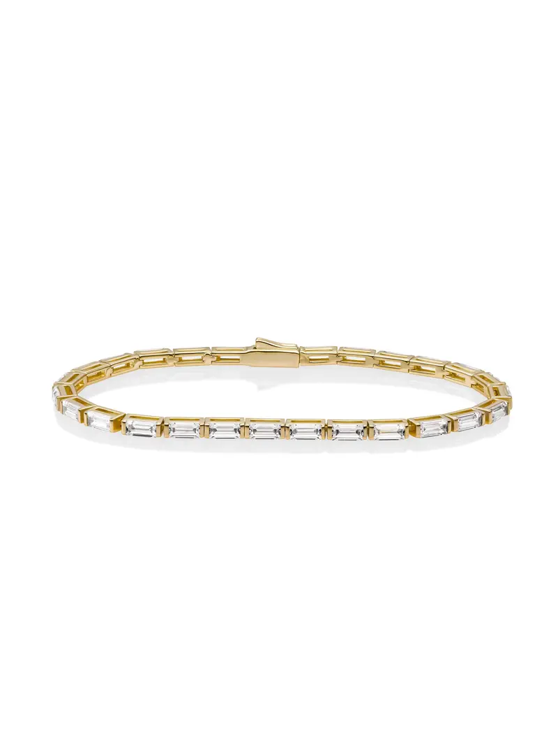 Sparkling Jewels Armband Tennis Baguette LK-TBG-S Goudkleurig