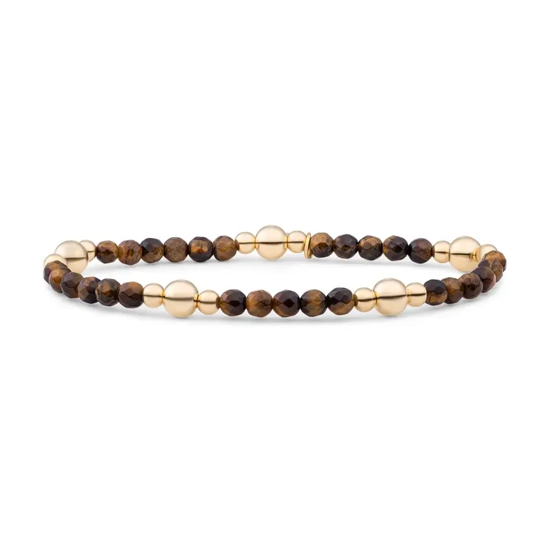 Sparkling Jewels Armband Tijgeroog BLK01G-G09 Goudkleurig