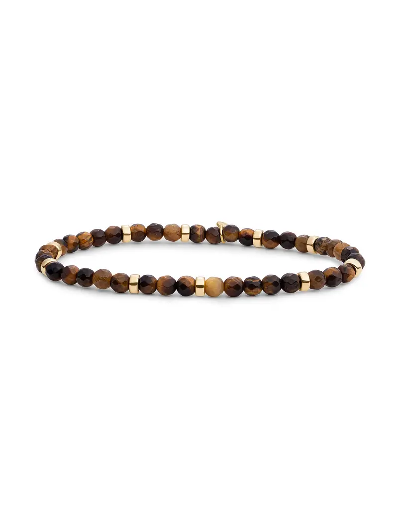 Sparkling Jewels Armband Tijgeroog SBG-GEM09-MIX-RDL Goudkleurig