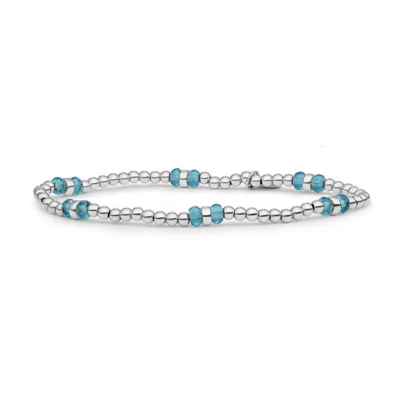 Sparkling Jewels Armband Turkoois SB-GEM70-MIX-DBFCTRDL Zilverkleurig