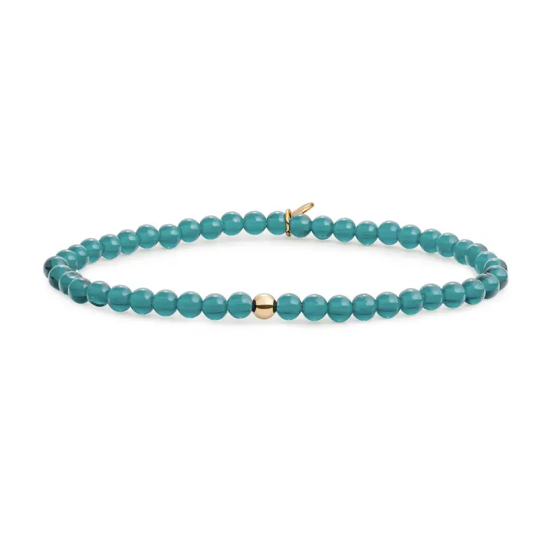 Sparkling Jewels Armband Turkoois SBG-GEM70-ADD-4MM Goudkleurig