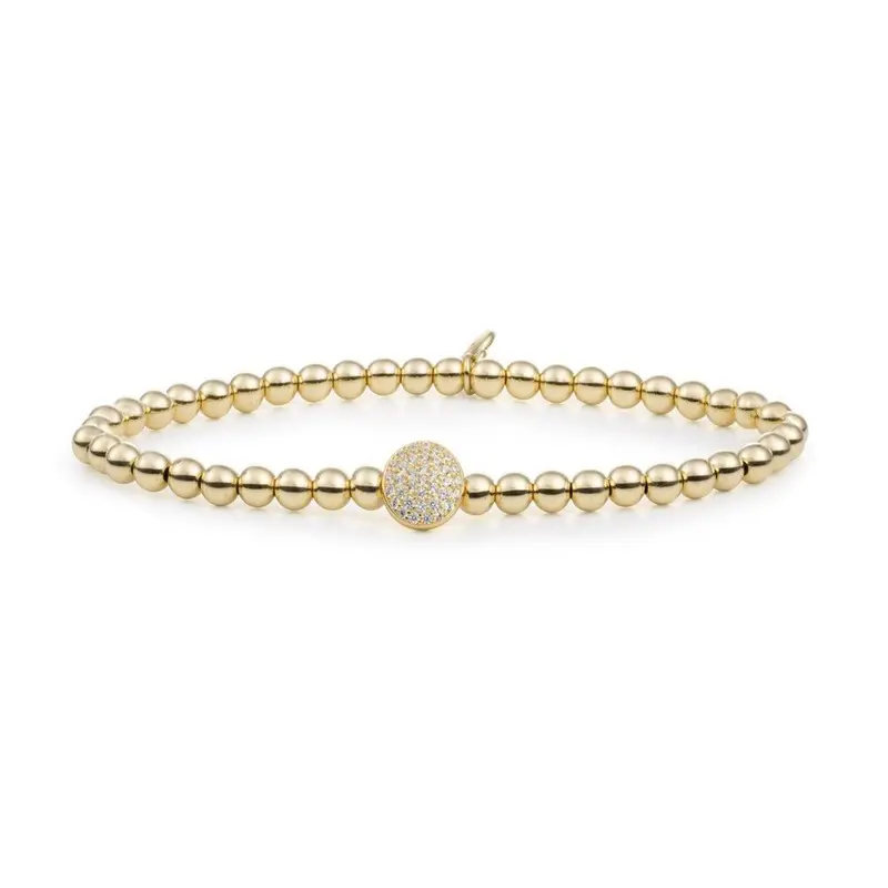 Sparkling Jewels Armband Zirkonia SB-G-4MM-DISC Goudkleurig