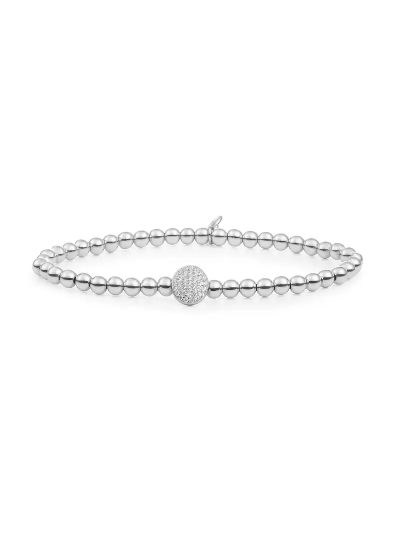 Sparkling Jewels Armband Zirkonia SB-S-4MM-DISC Zilverkleurig
