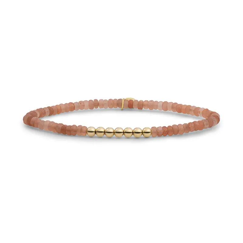 Sparkling Jewels Armband Zonnesteen 4mm SB-G-4MM-RLI-G58 Goudkleurig