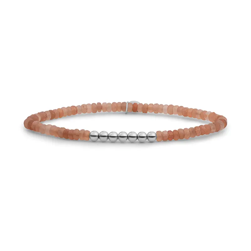 Sparkling Jewels Armband Zonnesteen 4mm SB-S-4MM-RLI-G58 Zilverkleurig