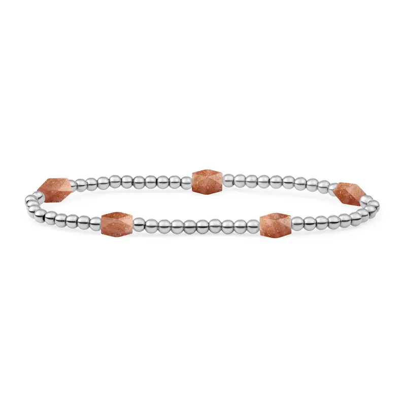 Sparkling Jewels Armband Zonnesteen Edge SB-S-3MM-BAR-G58 Zilverkleurig
