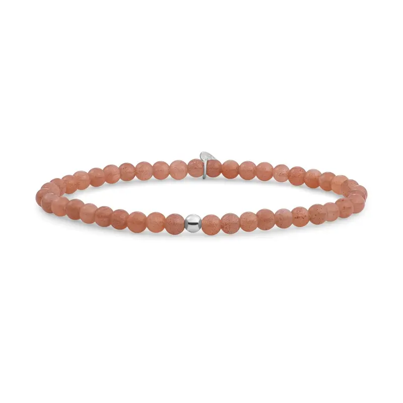 Sparkling Jewels Armband Zonnesteen Saturn small 4mm SB-GEM58-ADD-4MM Zilverkleurig