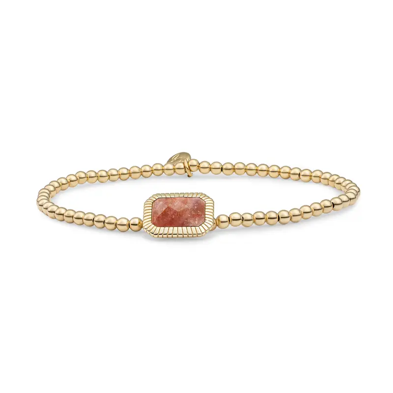 Sparkling Jewels Armband Zonnesteen SB-G-3MM-BAG58 Zilverkleurig