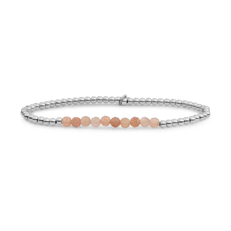 Sparkling Jewels Armband Zonnesteen SB-GEM58-3MM-LINE Zilverkleurig