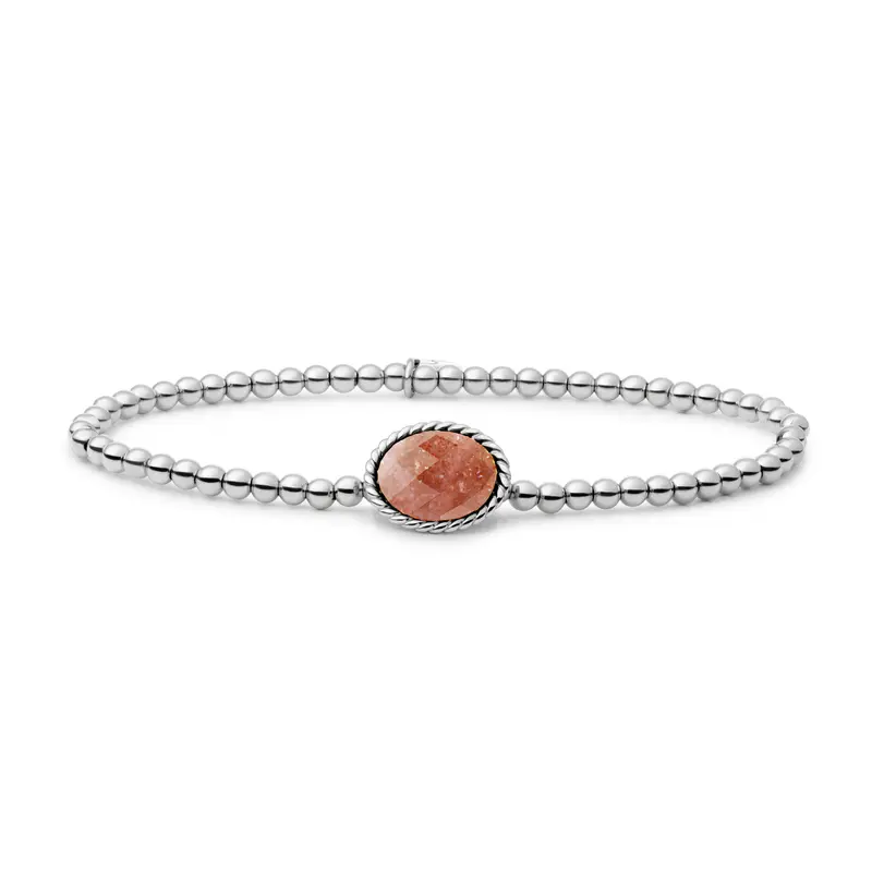 Sparkling Jewels Armband Zonnesteen SB-S-3MM-TG58 Zilverkleurig