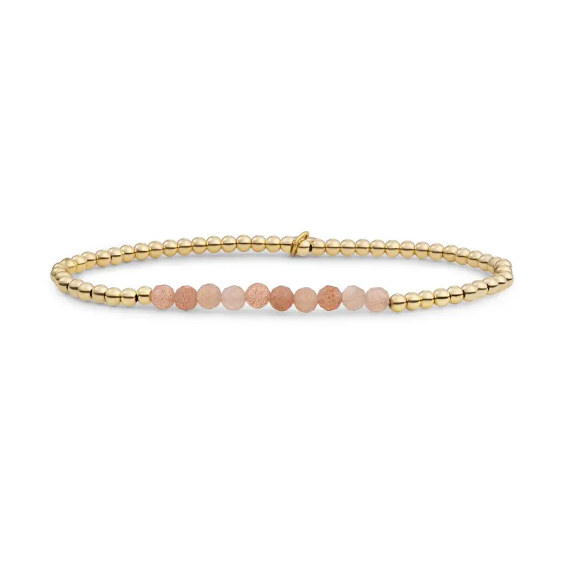 Sparkling Jewels Armband Zonnesteen SBG-GEM58-3MM-LINE Goudkleurig