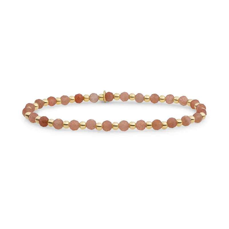Sparkling Jewels Armband Zonnesteen SBG-GEM58-3MM-MIX Goudkleurig