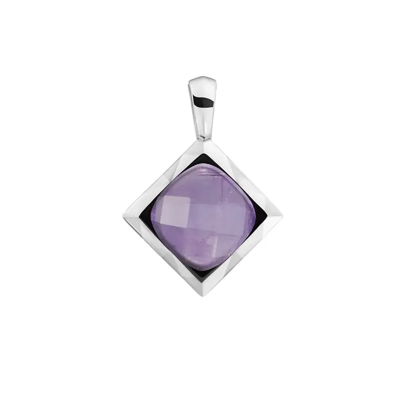 Sparkling Jewels Hanger Amethist SP32 G05 SP32-G05 Zilverkleurig