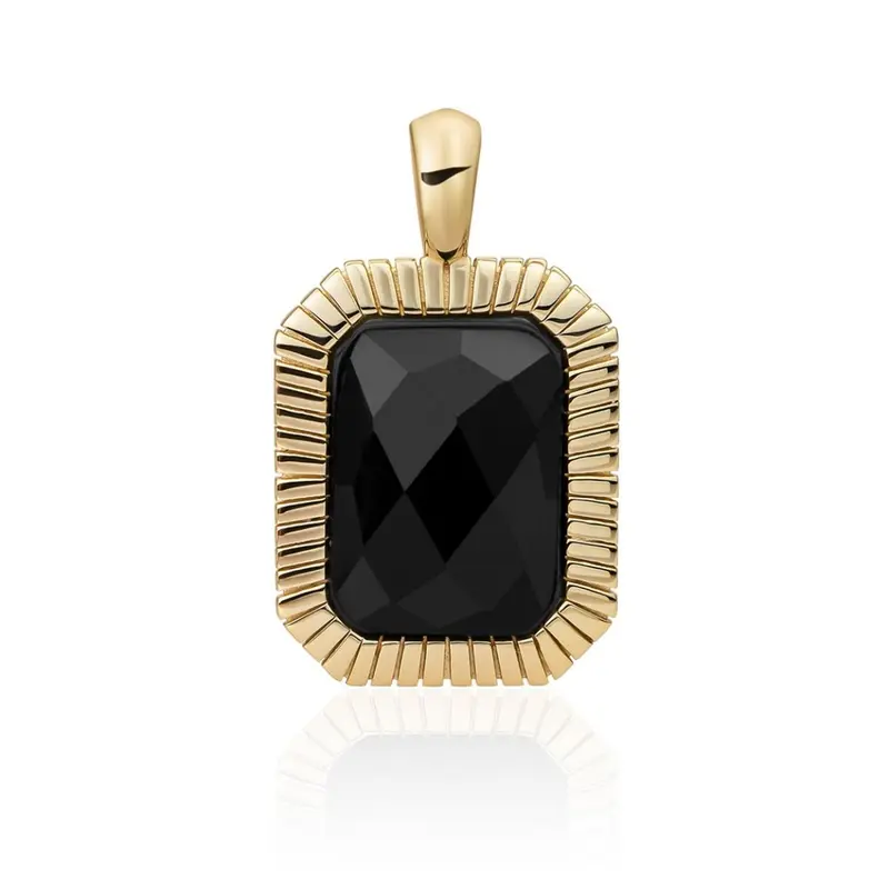 Sparkling Jewels Hanger Onyx SPG23-G07 Zilverkleurig